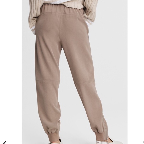 RAG & BONE Crepe High Waisted Zip Cuff Tan Jogger Pants M - Picture 5 of 5